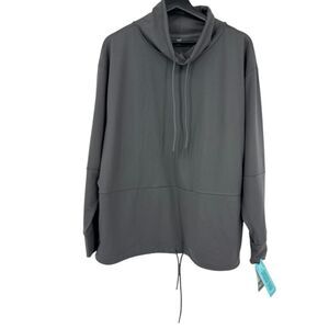 Athletic Sweatshirt Women's Large Gray Cowl Neck gray athleisure top